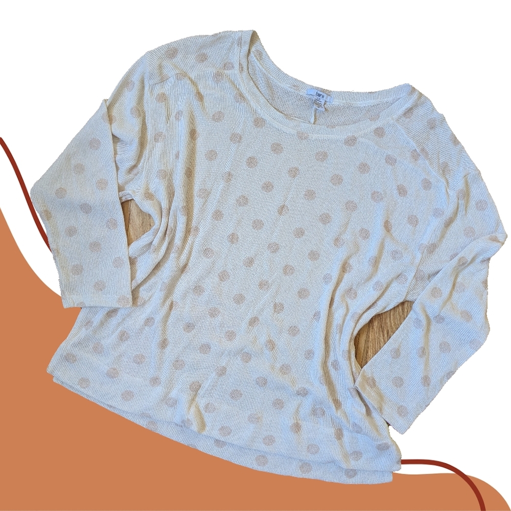 Bar III Rose Gold Polka Dot Sweater